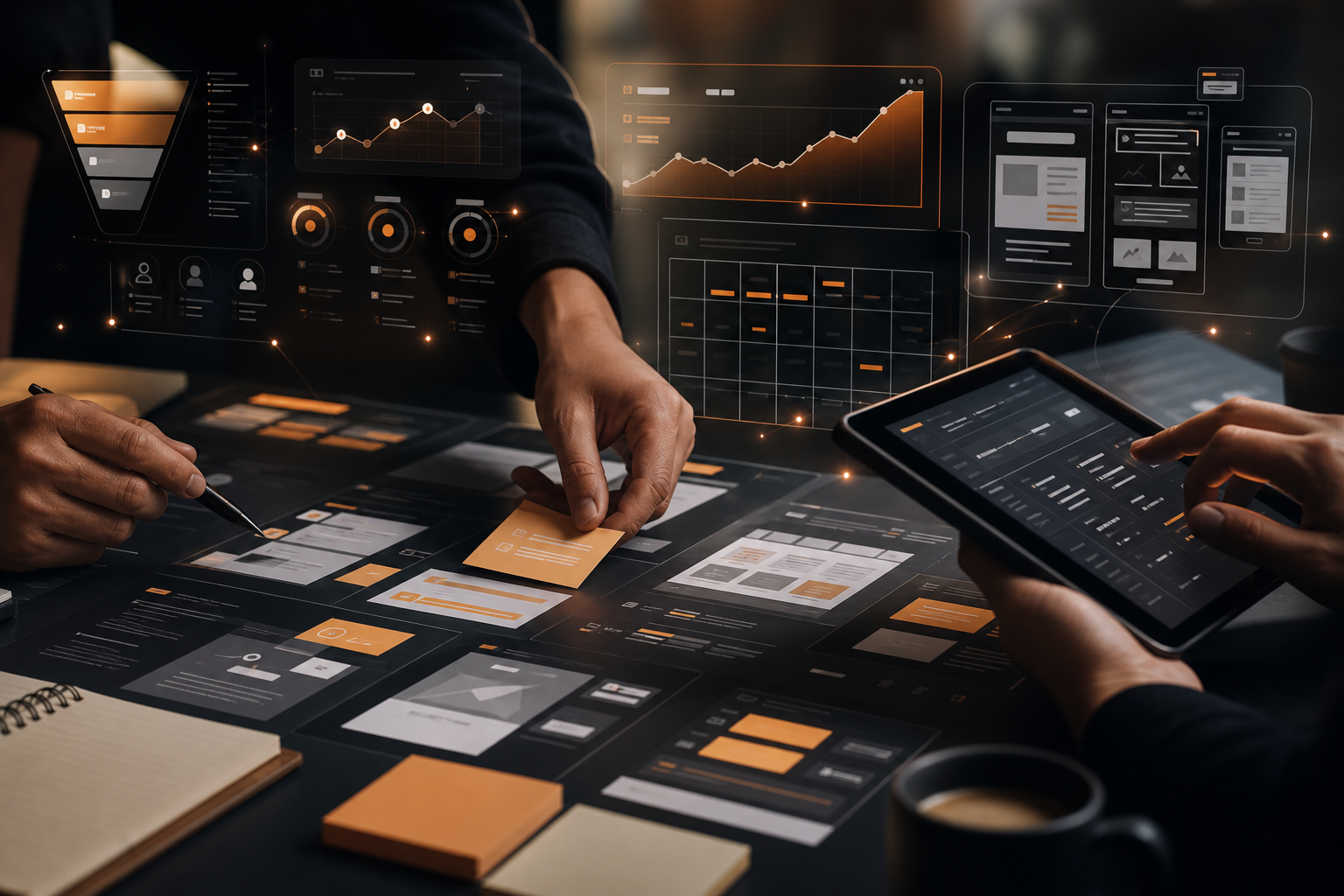 Digital marketing strategy, SEO planning and website design workflow